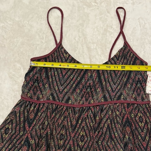 Free People Brown and Red Cut Out Pleated Sundress - Picture 6 of 7